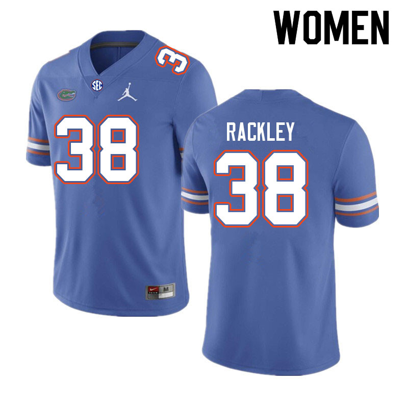 Women #38 Cahron Rackley Florida Gators College Football Jerseys Sale-Royal